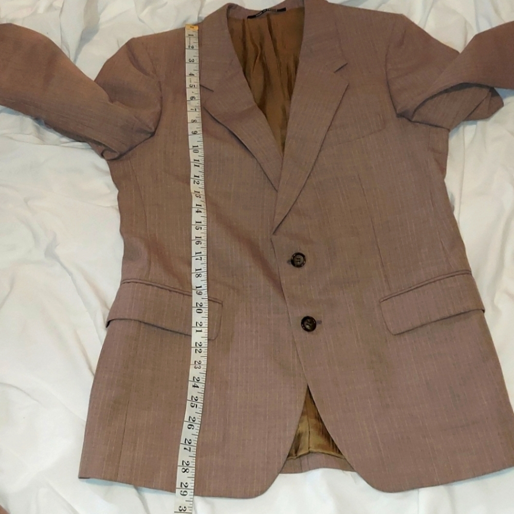 YSL three piece suit in tan w/ light pin stripes - Picture 7 of 16
